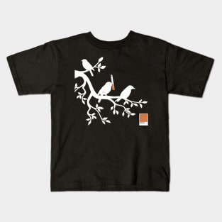 BIRD ORANGE - white full  by COLORBLIND WorldView Kids T-Shirt